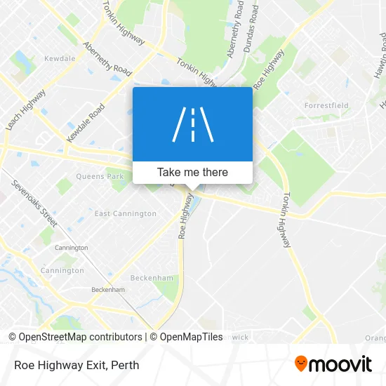 Mapa Roe Highway Exit