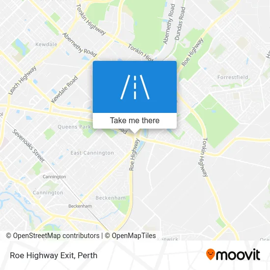 Mapa Roe Highway Exit