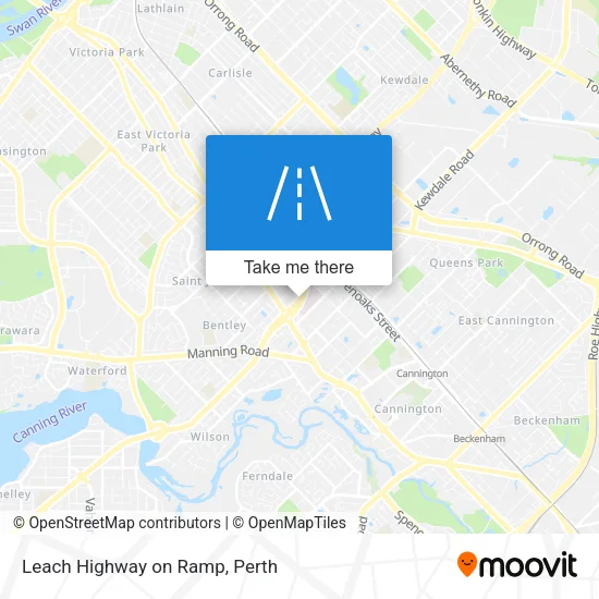 Mapa Leach Highway on Ramp