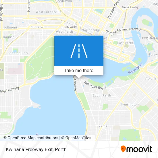 Kwinana Freeway Exit map