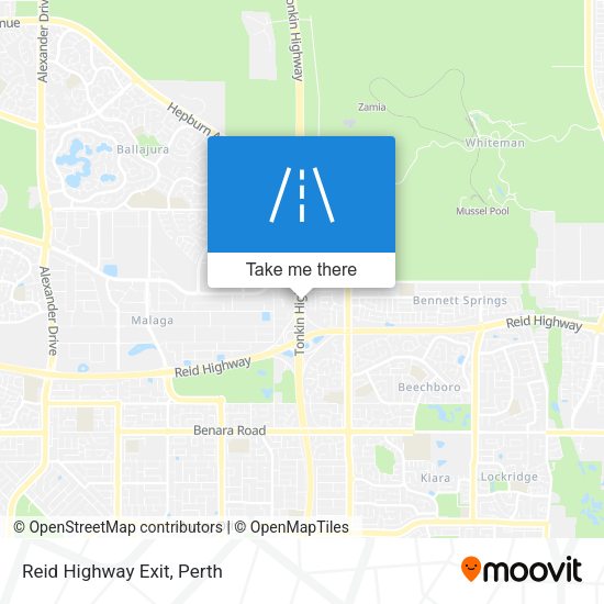 Reid Highway Exit map