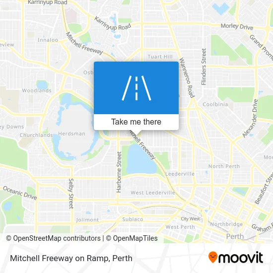 Mapa Mitchell Freeway on Ramp