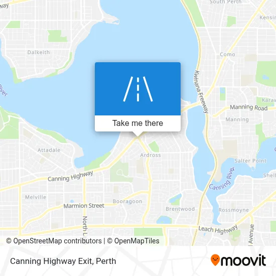 Mapa Canning Highway Exit