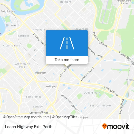 Mapa Leach Highway Exit
