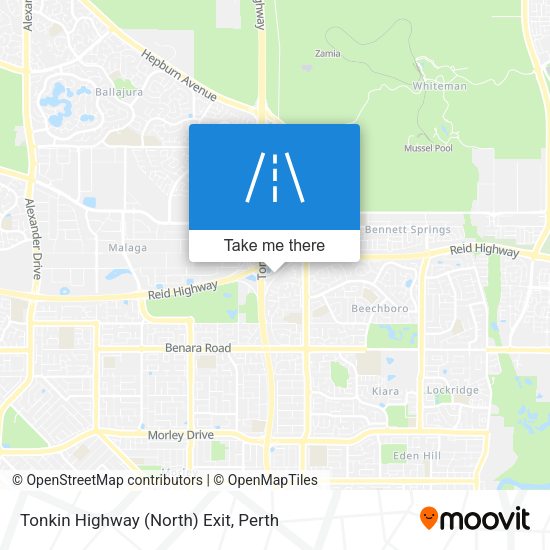 Tonkin Highway (North) Exit map
