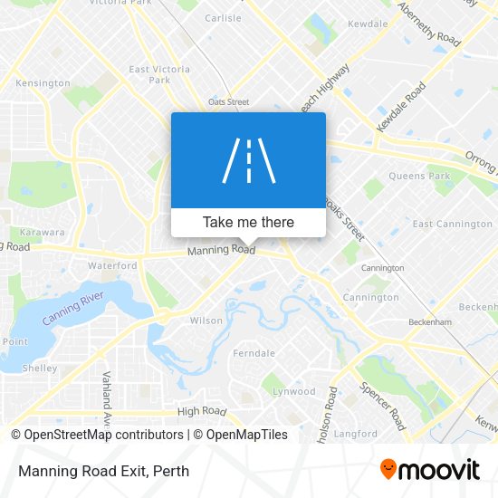Manning Road Exit map