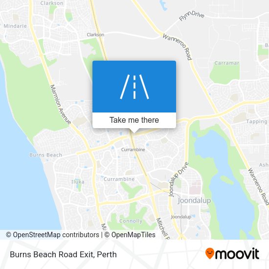 Burns Beach Road Exit map