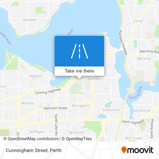 Mapa Cunningham Street