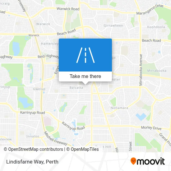 Mapa Lindisfarne Way