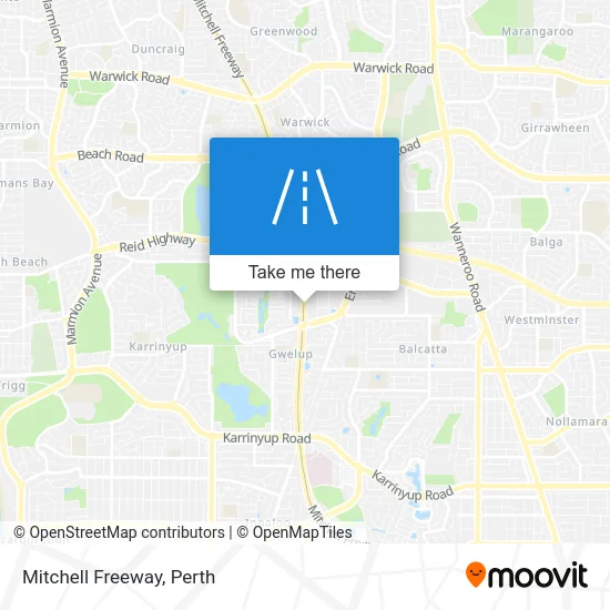 Mapa Mitchell Freeway