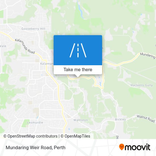 Mundaring Weir Road map