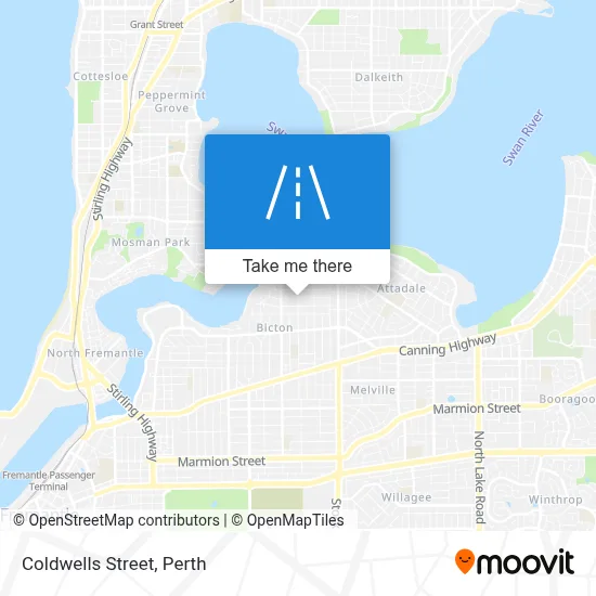 Mapa Coldwells Street