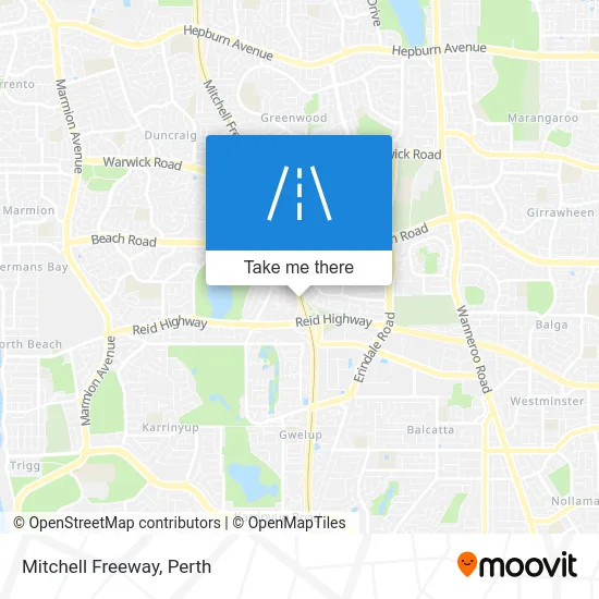 Mapa Mitchell Freeway