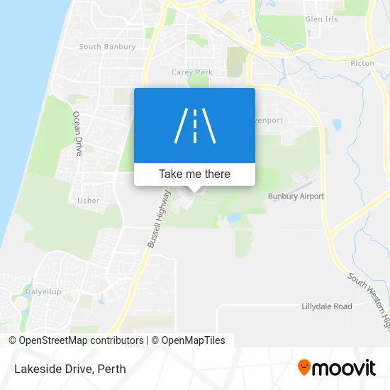 Mapa Lakeside Drive