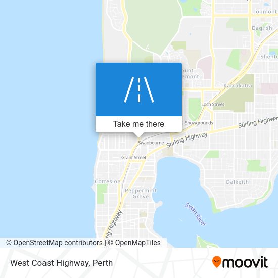 West Coast Highway map