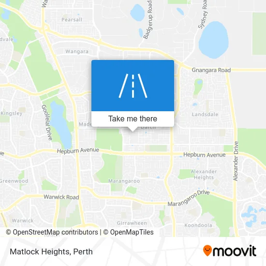 Mapa Matlock Heights