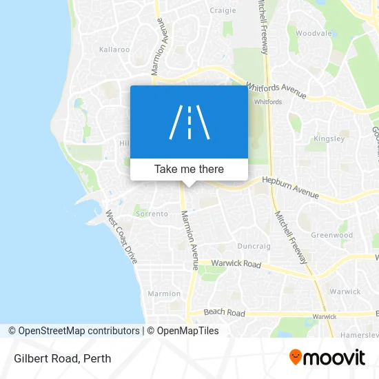 Mapa Gilbert Road