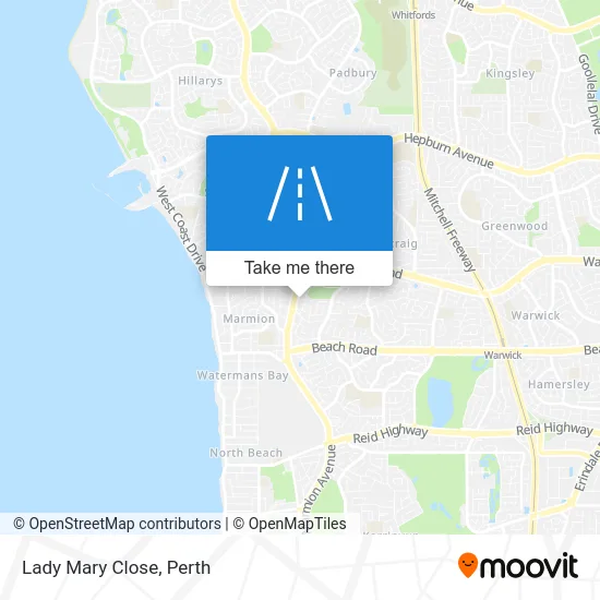 Mapa Lady Mary Close