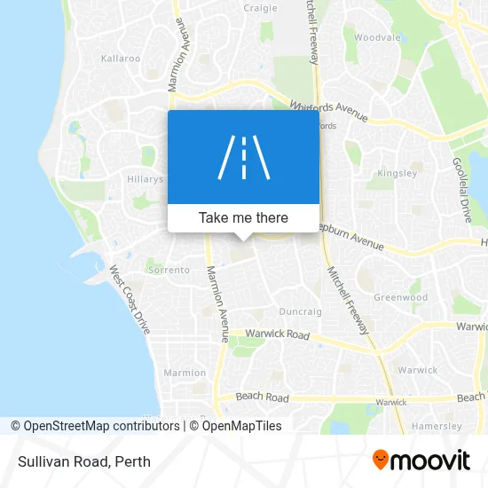Mapa Sullivan Road