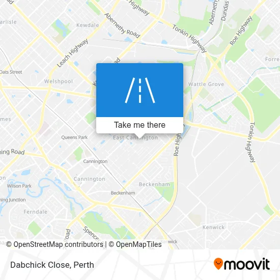 Mapa Dabchick Close