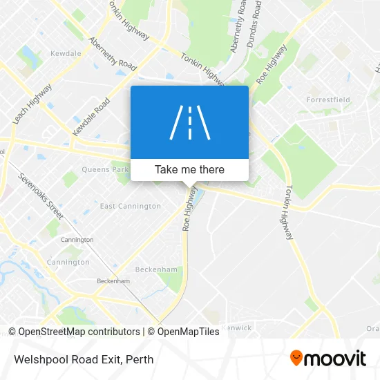 Mapa Welshpool Road Exit