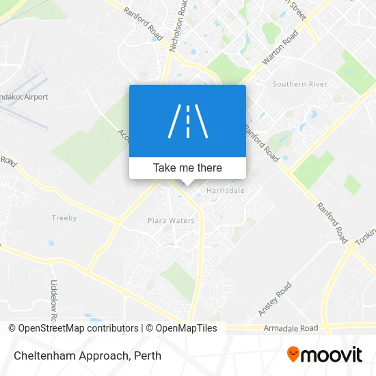 Mapa Cheltenham Approach