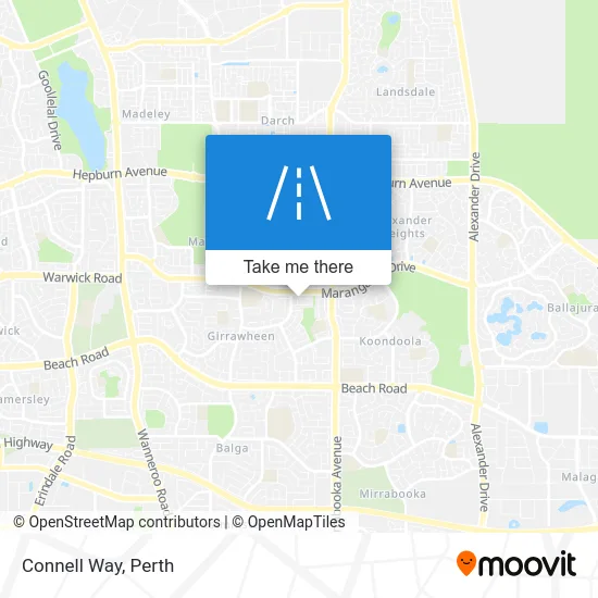 Mapa Connell Way