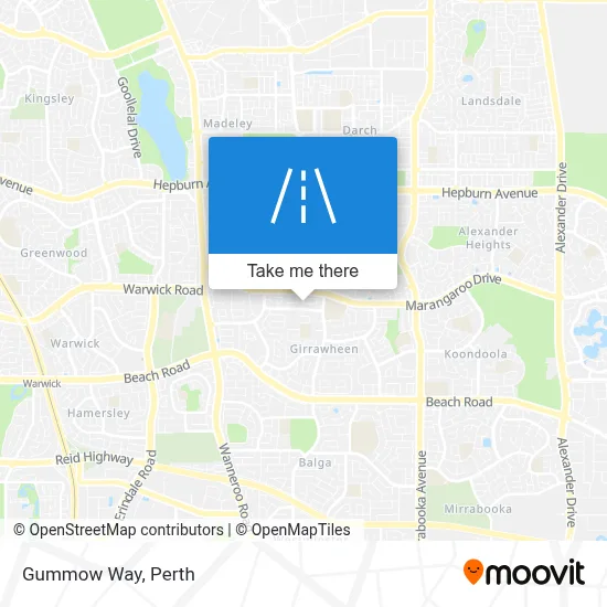 Mapa Gummow Way