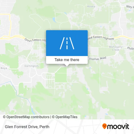 Mapa Glen Forrest Drive