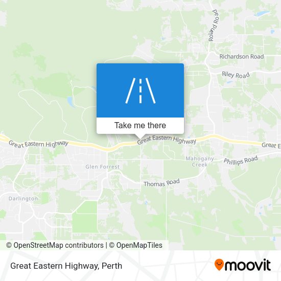 Great Eastern Highway map