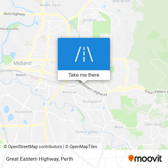 Great Eastern Highway map