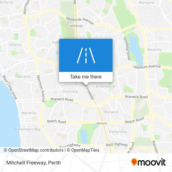 Mapa Mitchell Freeway