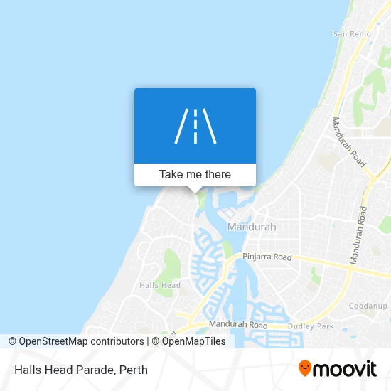 Mapa Halls Head Parade