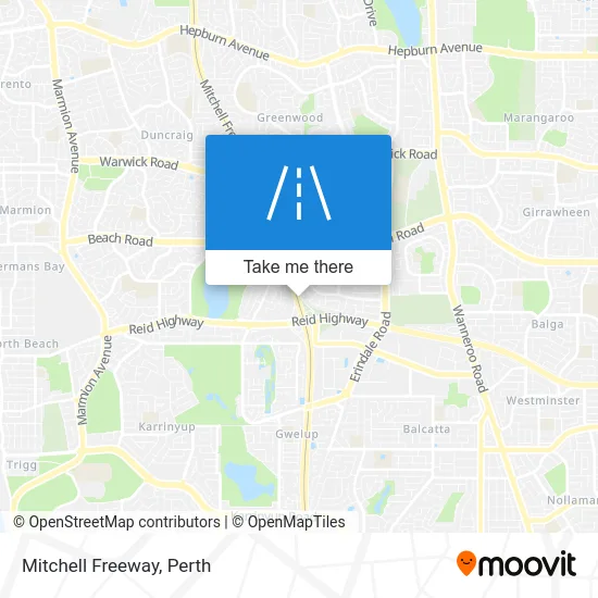 Mapa Mitchell Freeway