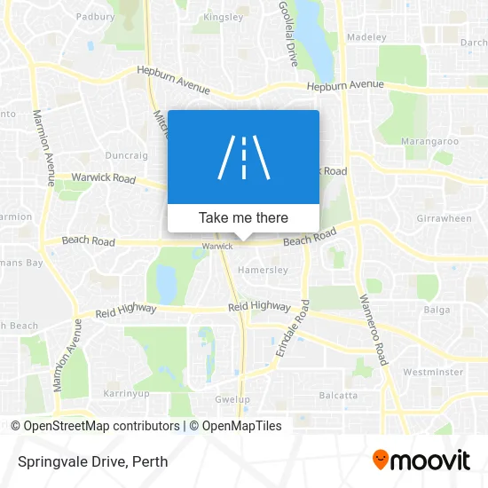 Mapa Springvale Drive