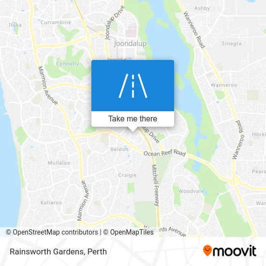 Mapa Rainsworth Gardens