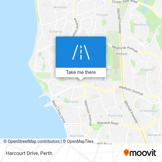 Mapa Harcourt Drive