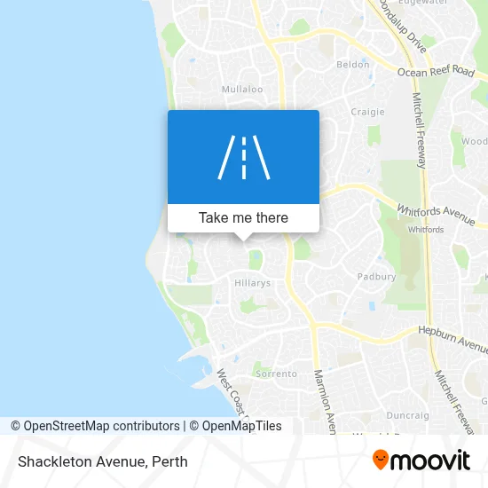 Mapa Shackleton Avenue