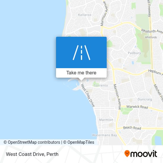West Coast Drive map