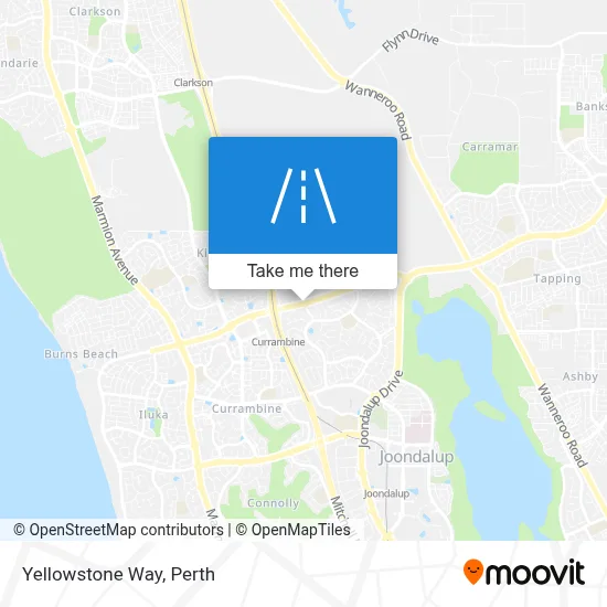 Mapa Yellowstone Way