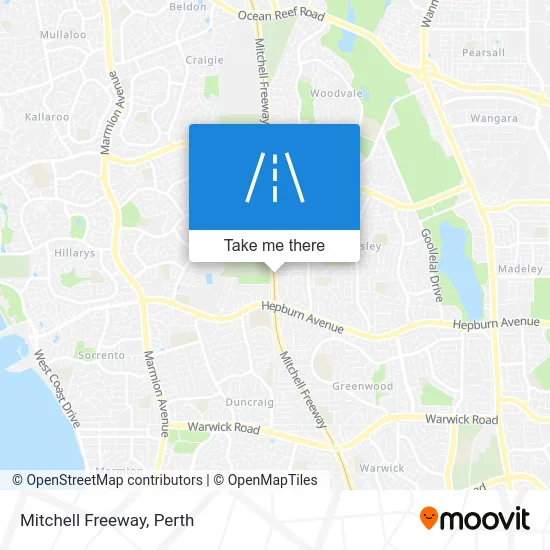 Mapa Mitchell Freeway