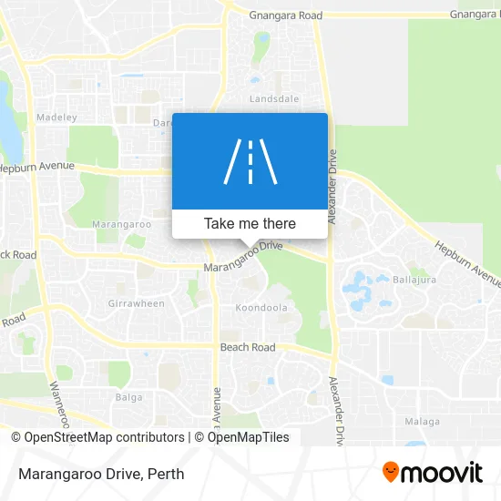 Mapa Marangaroo Drive