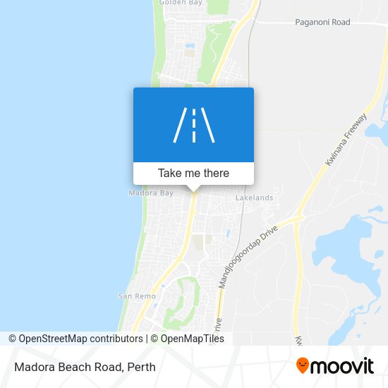 Madora Beach Road map