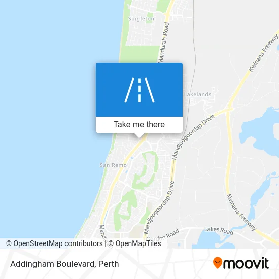 Mapa Addingham Boulevard