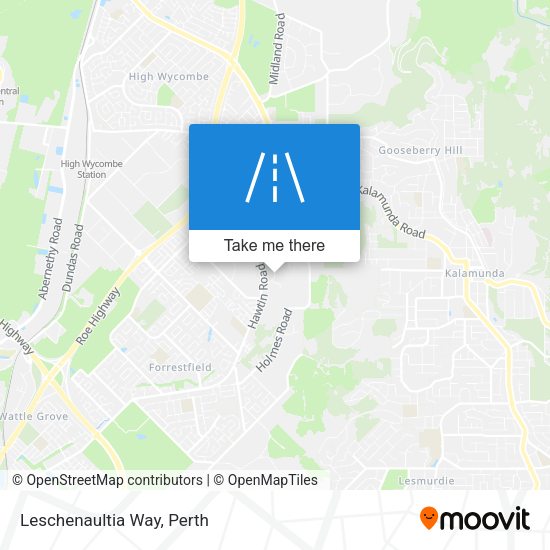 Leschenaultia Way map