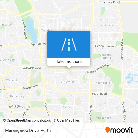 Mapa Marangaroo Drive