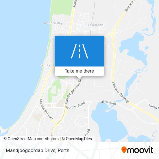 Mandjoogoordap Drive map