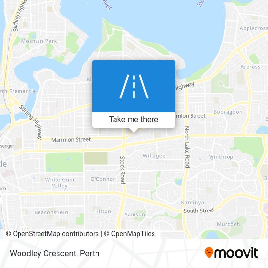 Woodley Crescent map