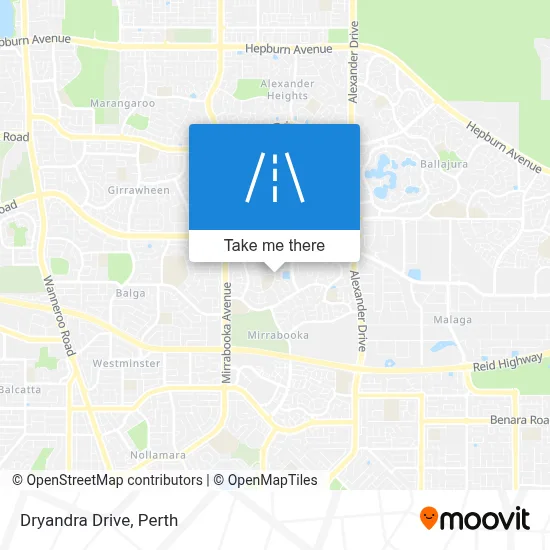Mapa Dryandra Drive