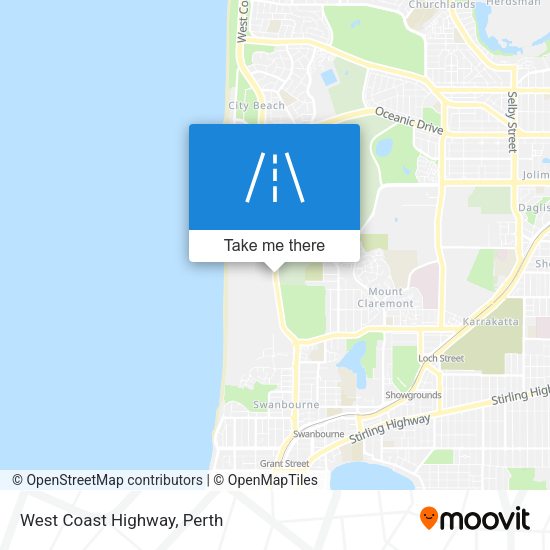 West Coast Highway map